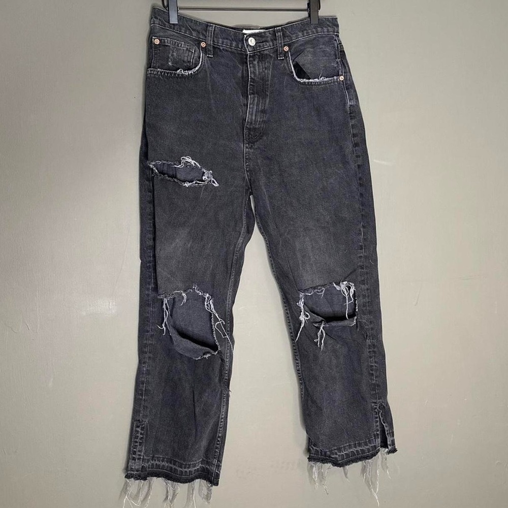 Black distressed free people jeans